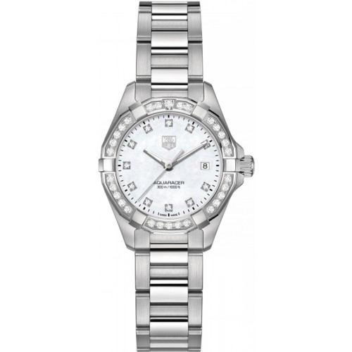Tag Heuer Aquaracer Ladies Watch White Pearl & Diamond WAY1414-BA0920 Tag Heuer Aquaracer Ladies Watch White Pearl & Diamond WAY1414-BA0920